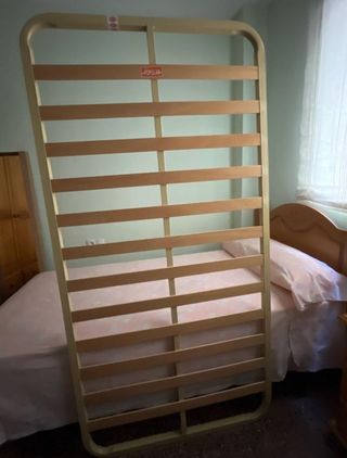 Somier 90cm beige - madera y metal