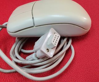 Ratón bola puerto serie 3 botones blanco