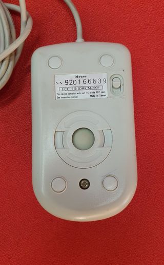 Ratón bola puerto serie 3 botones blanco