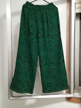 Pantalón Culotte Verde estampado