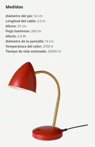 Lámpara escritorio Ikea Isnalen con toque retro