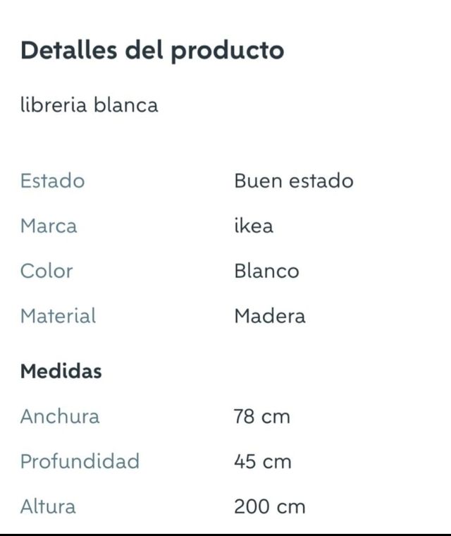 Librería blanca IKEA - 200cm