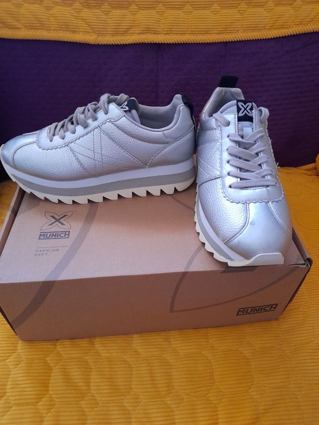 Zapatillas Munich Glitz Plata 38