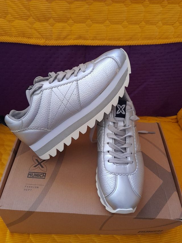 Zapatillas Munich Glitz Plata 38