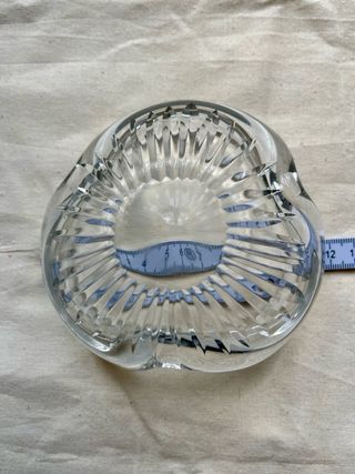 Juego de 2 ceniceros y cuenco de cristal