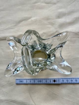 Juego de 2 ceniceros y cuenco de cristal