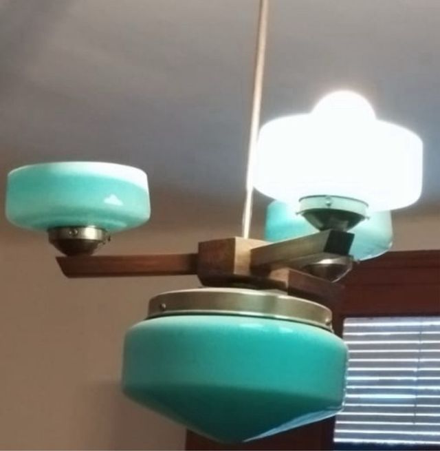 Lampara vintage antigua azul