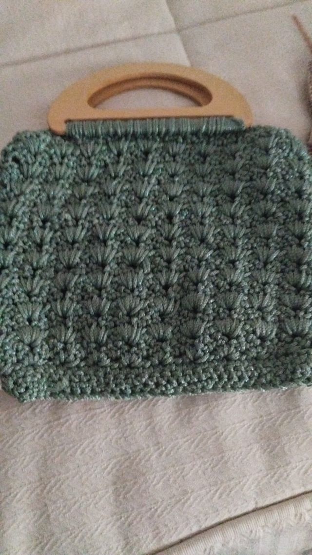 Bolso crochet azul