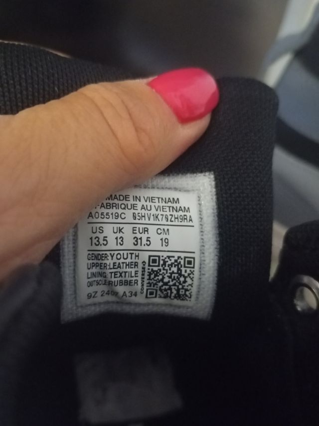 Converse grises - zapatillas altas talla 31,5.