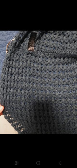 Sciarpa blu in maglia