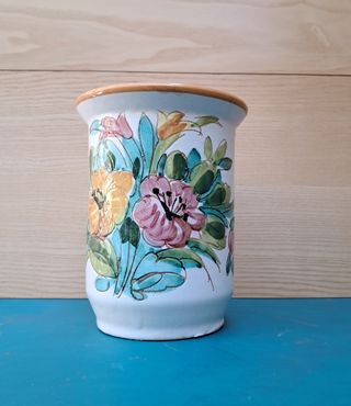 Vaso Ceramica Vintage Dipinto a Mano