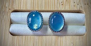 Pendientes de Aguamarina en Plata