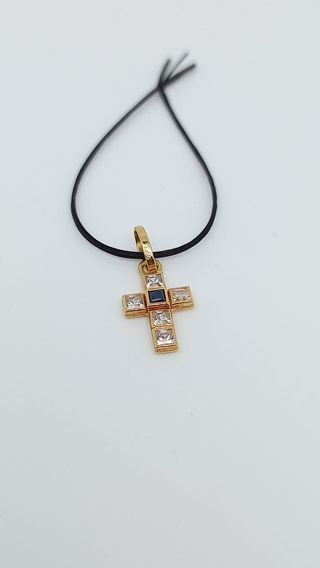 Colgante cruz oro 18k - cristales