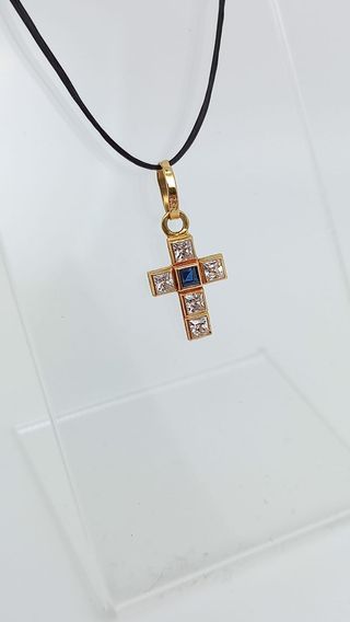 Colgante cruz oro 18k - cristales