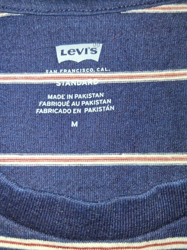 Camiseta Levis rayas azul marino M