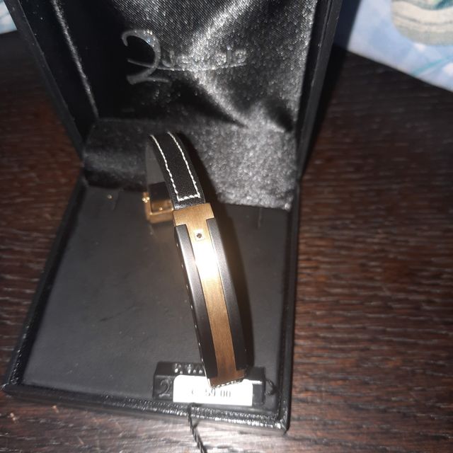 Bracciale uomo nero e oro