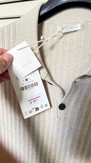 Polo Zara lino beige - Talla L, nuevo a estrenar.
