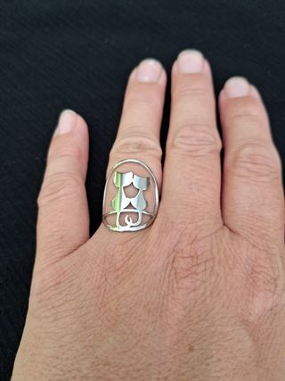 Anillo gatos acero inoxidable