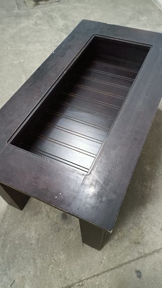 Mesa centro madera wengue - cristal