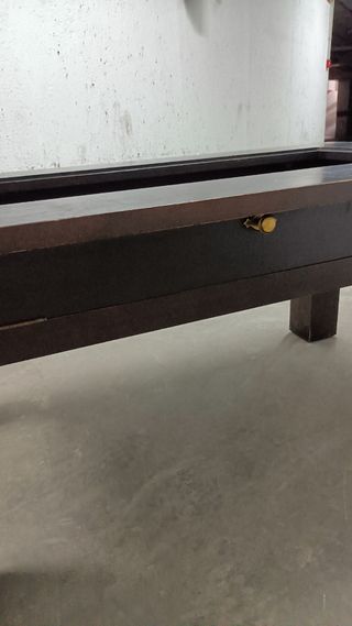 Mesa centro madera wengue - cristal