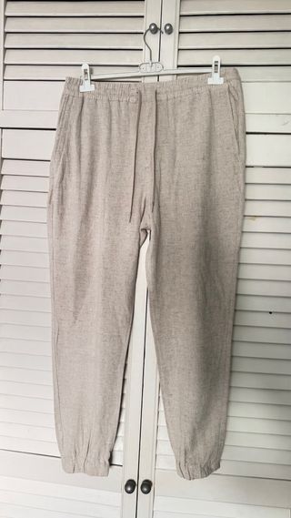 Pantalón Lino Zara Beige - Talla L, a estrenar