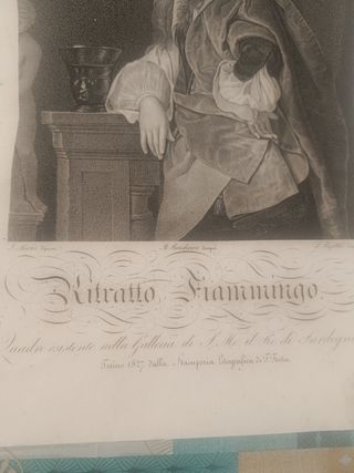 Litografia antica Ritratto Fiammingo