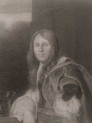 Litografia antica Ritratto Fiammingo