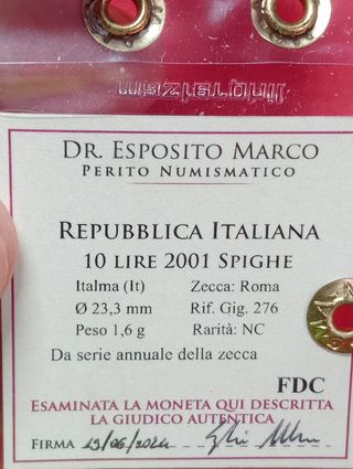 2 Monete 10 Lire Italia 2000 e 2001