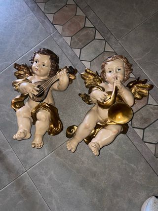 2 Ángeles músicos vintage