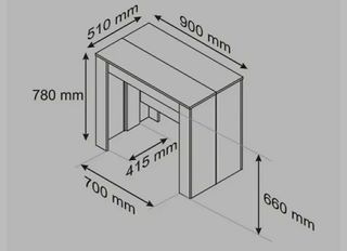 Mesa extensible de madera - 250cm