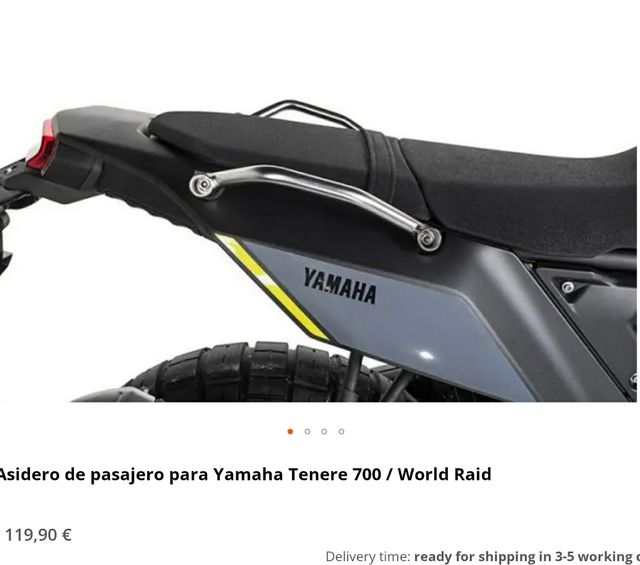 Asas pasajero Yamaha Tenere 700 marca Touratech.