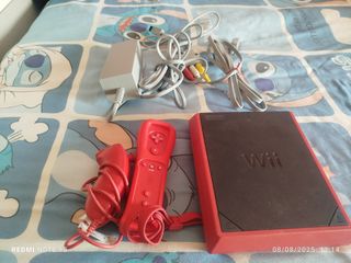 Wii roja Nintendo+mando+joystick 