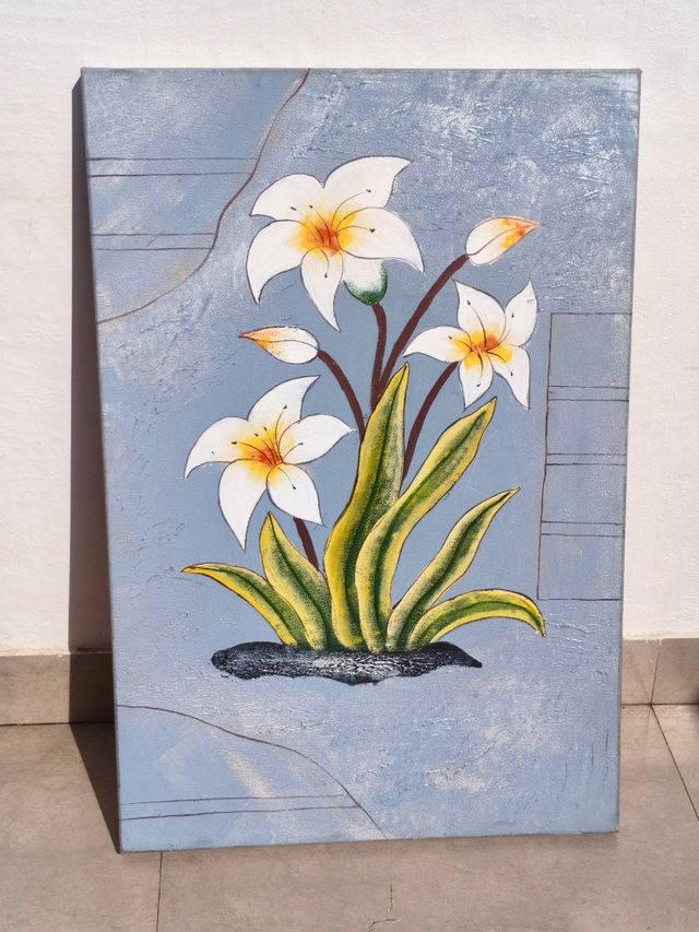 Cuadro lirios blancos - Pintura acrílica