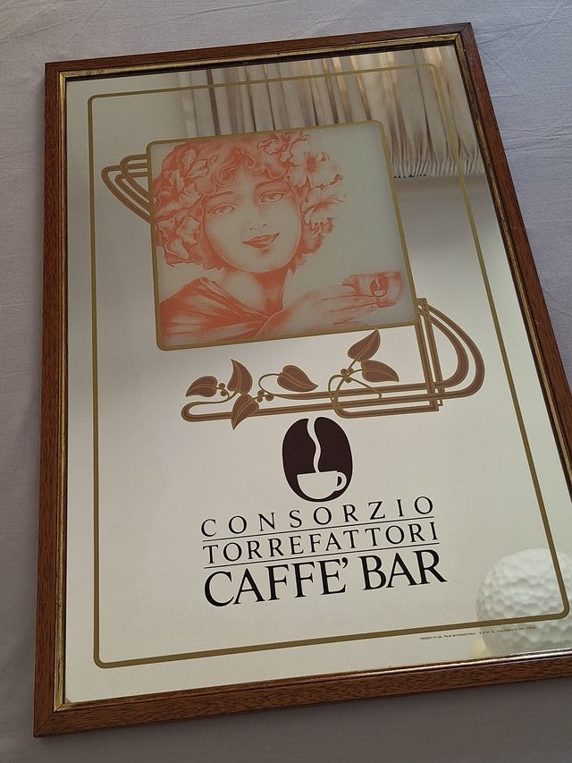 VINTAGE anni 80 - Specchio pubblicitario Caffè Bar