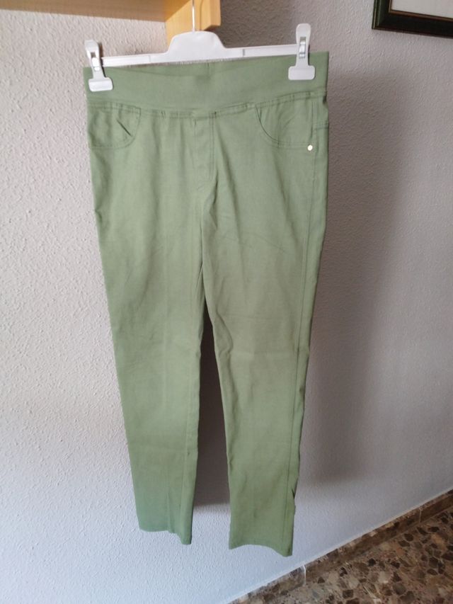 Leggins elásticos mujer talla L - Verde oliva