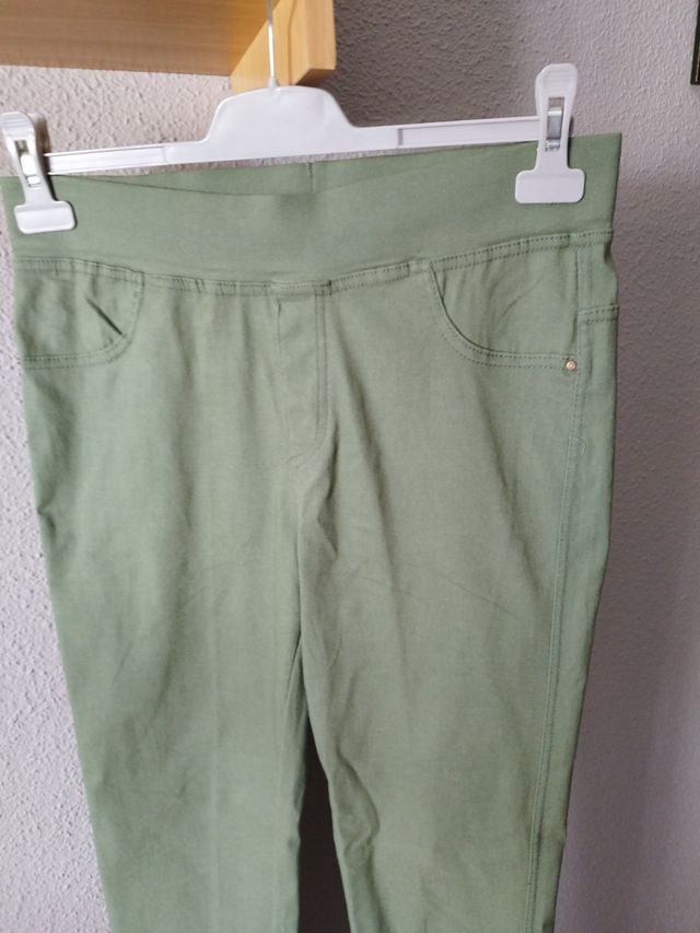 Leggins elásticos mujer talla L - Verde oliva