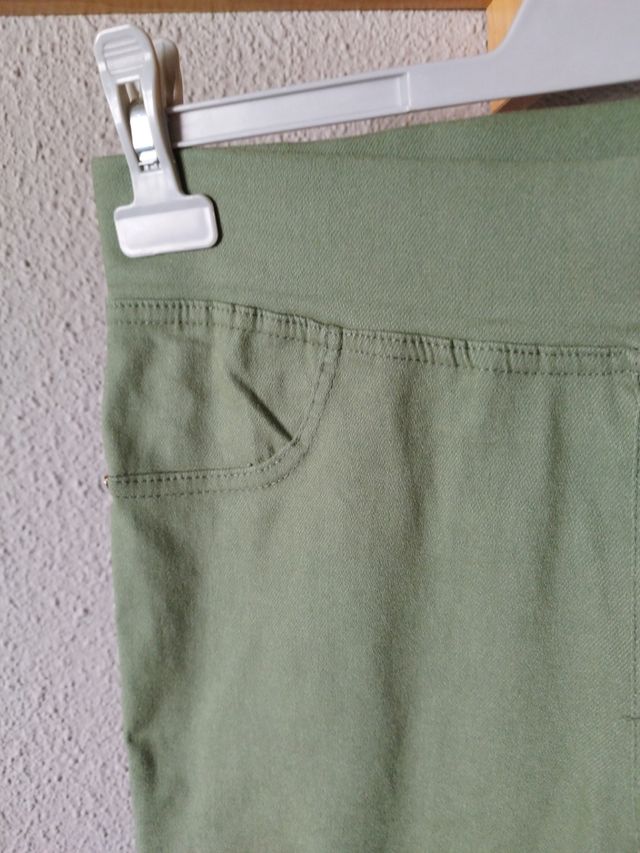 Leggins elásticos mujer talla L - Verde oliva