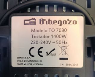 Tostadora Obregón Gran Cheff
