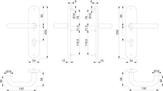 Juego de manillas para puerta de entrada HOPPE