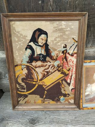 Cuadro bordado antiguo