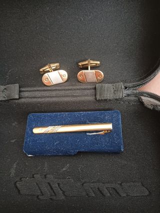 Gemelos y Pinza Plata/Oro