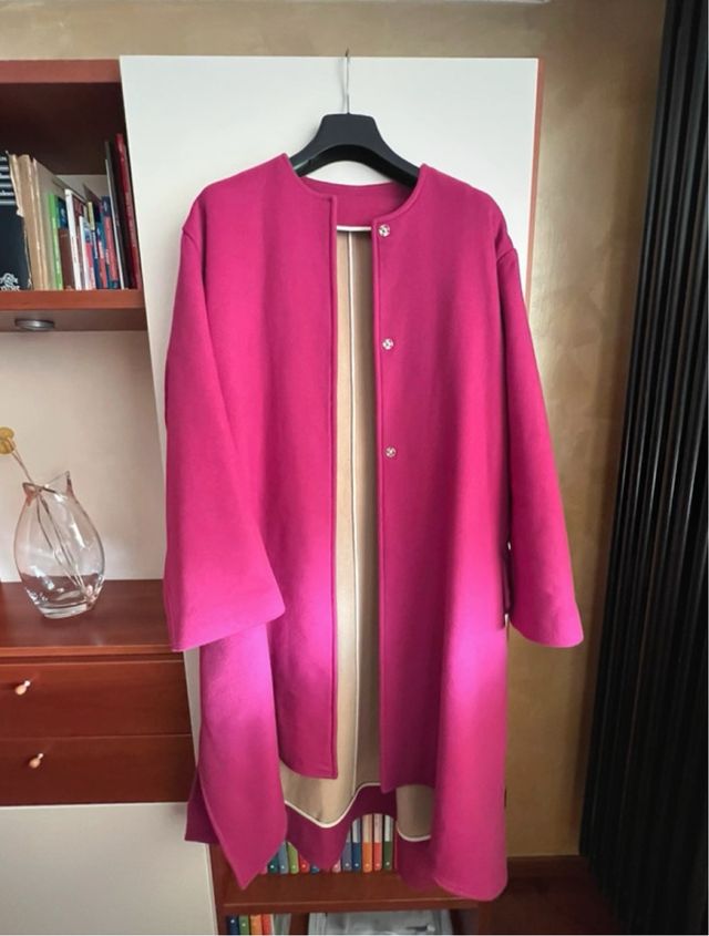Cappotto rosa oversize made in Italy