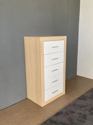 Sinfonier 5 cajones blanco y madera