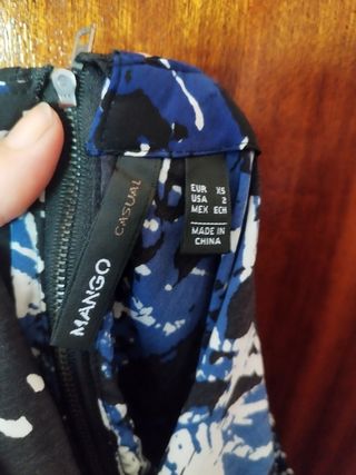 Vestido Mango verano - azul, negro