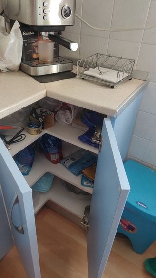 Muebles cocina azul 