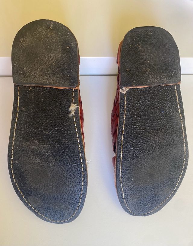 Huaraches artesanales marrones, talla 37