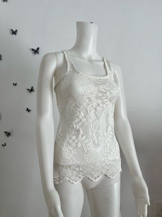 Blusa encaje blanco - Top blanco