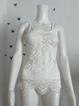 Blusa encaje blanco - Top blanco
