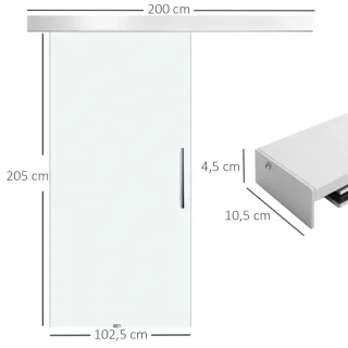 Puerta corredera cristal satinado 102x205cm