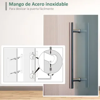 Puerta corredera cristal satinado 102x205cm